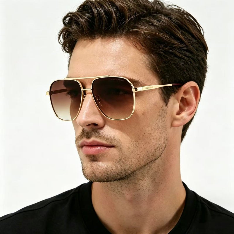 armani Italian luxury design gold thin-frame glasses - Image 5