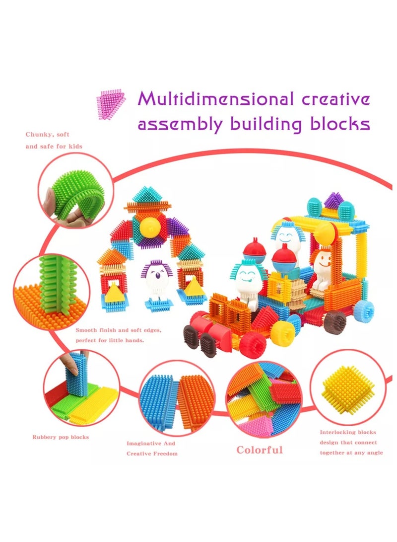 Bristle Shape Building Blocks Set 80PCS – Stickle Bricks, Montessori STEM Toys for Kids, Plug-in Construction Toys, Creative Bulk Building Bricks, Early Educational Toy for Boys  Girls - Image 2