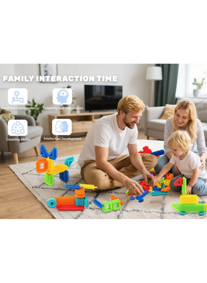 Bristle Shape Building Blocks Set 80PCS – Stickle Bricks, Montessori STEM Toys for Kids, Plug-in Construction Toys, Creative Bulk Building Bricks, Early Educational Toy for Boys  Girls - Image 4