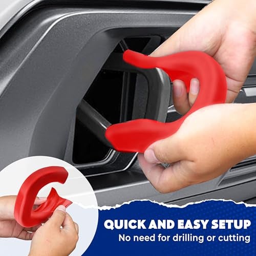 MITANLUXI Tow Hook Cover Compatible with GMC Sierra 1500 2019, 2020, 2021, 2022, 2023, 2024, 2025 Accessories - Upgrade Design, Silicone Rubber, Red - Image 4