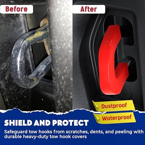 MITANLUXI Tow Hook Cover Compatible with GMC Sierra 1500 2019, 2020, 2021, 2022, 2023, 2024, 2025 Accessories - Upgrade Design, Silicone Rubber, Red - Image 2