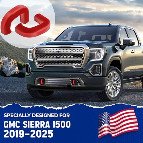 MITANLUXI Tow Hook Cover Compatible with GMC Sierra 1500 2019, 2020, 2021, 2022, 2023, 2024, 2025 Accessories - Upgrade Design, Silicone Rubber, Red - Image 3