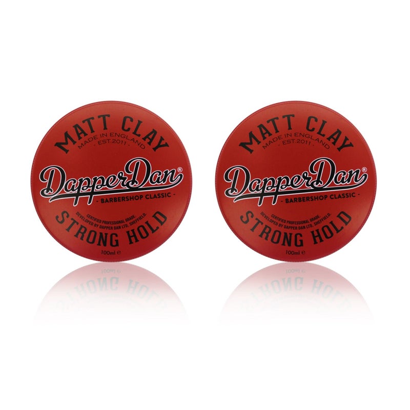 Dapper Dan Matt Clay, Strong Hold Matt Finish, Soft Clay, Easy Application, Mens Hair Styling Product, 2 x 3.38 fl oz ml - Image 1