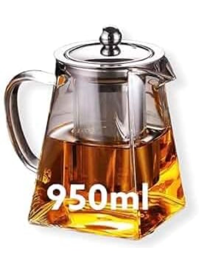 Warmyee وارمييي هوفو سمالل كليار هيجه بوروسيليكاتي جلاسس تيا بوت ويته ريموفابلي 304 ستاينليسس ستييل ينفوسير, هيات ريسيستانت لووسي لياف تيابوت,ستوفيتوب سافي, 550 مل/19.3 وونكي. - Image 5