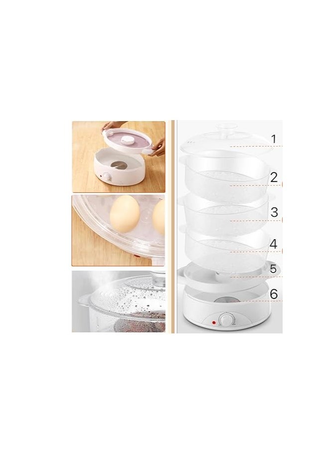 Lingrui - 3 Tier Electric Food Steamer for Cooking, Vegetable Steamer for Fast Simultaneous Cooking, Veggie Steamer, Food Steam Cooker, 60 Minute Timer, BPA Free Baskets, 600W, 10L - Image 1