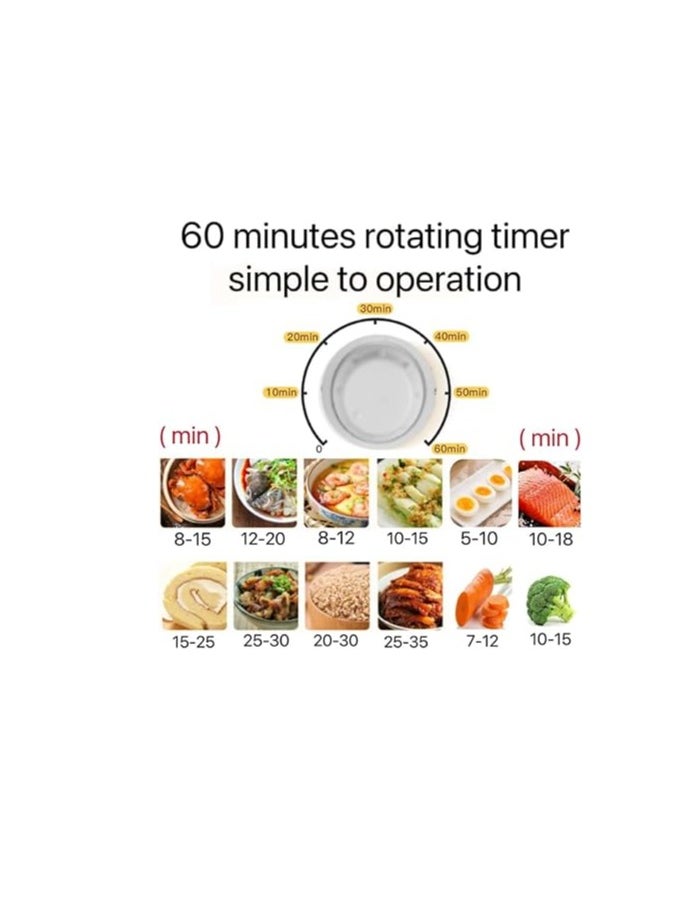 Lingrui - 3 Tier Electric Food Steamer for Cooking, Vegetable Steamer for Fast Simultaneous Cooking, Veggie Steamer, Food Steam Cooker, 60 Minute Timer, BPA Free Baskets, 600W, 10L - Image 1