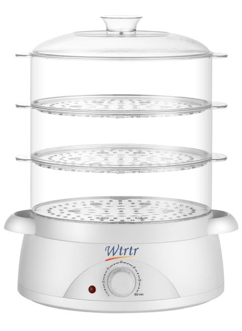 3 Tier Electric Food Steamer for Cooking, Vegetable Steamer for Fast Simultaneous Cooking, Veggie Steamer, Food Steam Cooker, 60 Minute Timer, BPA Free Baskets, 600W, 10L