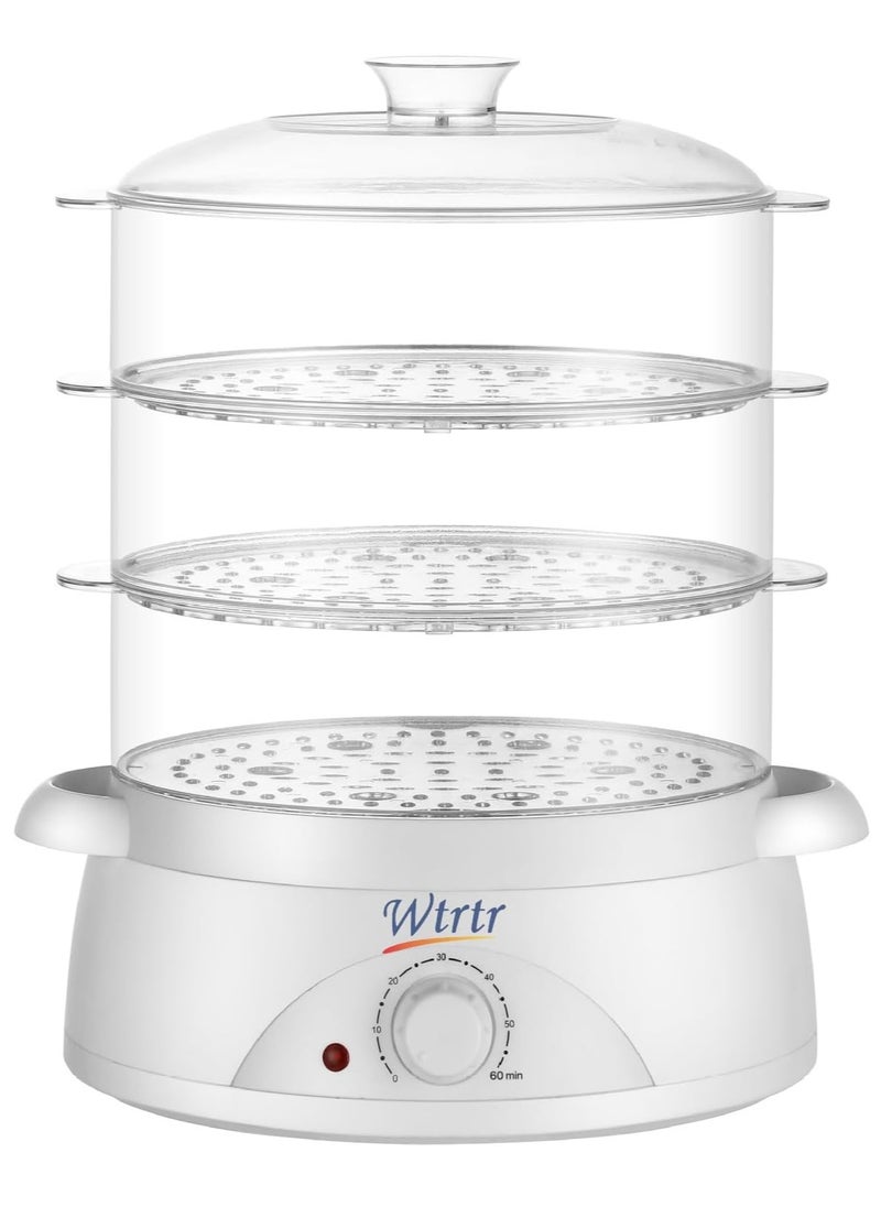 Lingrui - 3 Tier Electric Food Steamer for Cooking, Vegetable Steamer for Fast Simultaneous Cooking, Veggie Steamer, Food Steam Cooker, 60 Minute Timer, BPA Free Baskets, 600W, 10L - Image 1