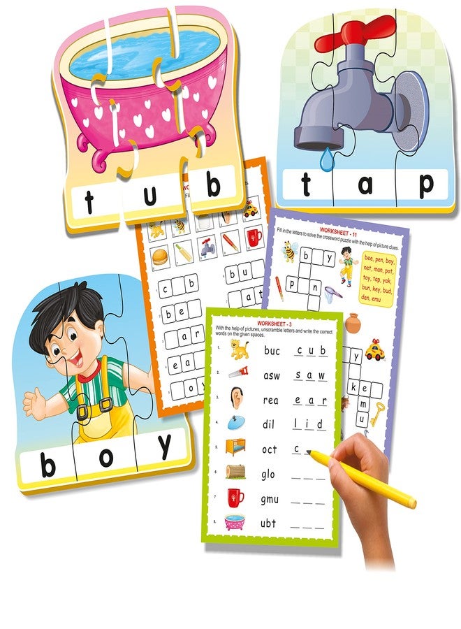 Creative's Match & Practice Spelling | Pre-School Learning Puzzles | Educational Puzzle for Kids | Learn Reading & Writing Skills | Word Building Game | Self Correcting Puzzles | Ages 4 & Up - Image 2