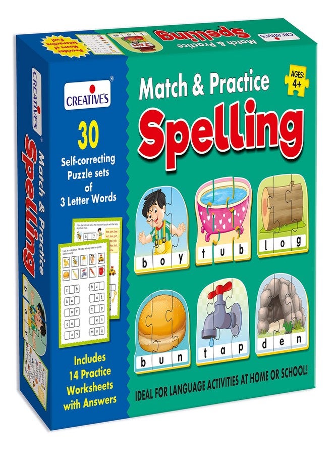 Creative's Match & Practice Spelling | Pre-School Learning Puzzles | Educational Puzzle for Kids | Learn Reading & Writing Skills | Word Building Game | Self Correcting Puzzles | Ages 4 & Up - Image 1