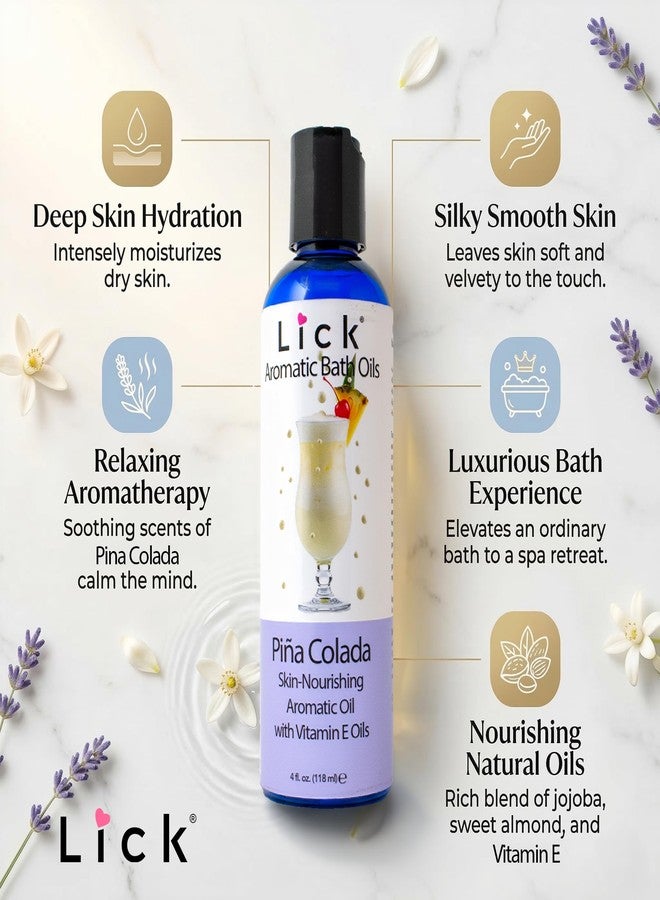 Lick Pina Colada Aromatic Bath Oil - Tropical Aroma - Soothing Bath Soak Oils, 4 oz - Image 4
