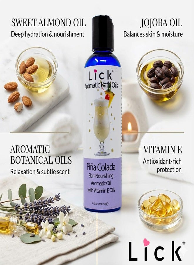 Lick Pina Colada Aromatic Bath Oil - Tropical Aroma - Soothing Bath Soak Oils, 4 oz - Image 5
