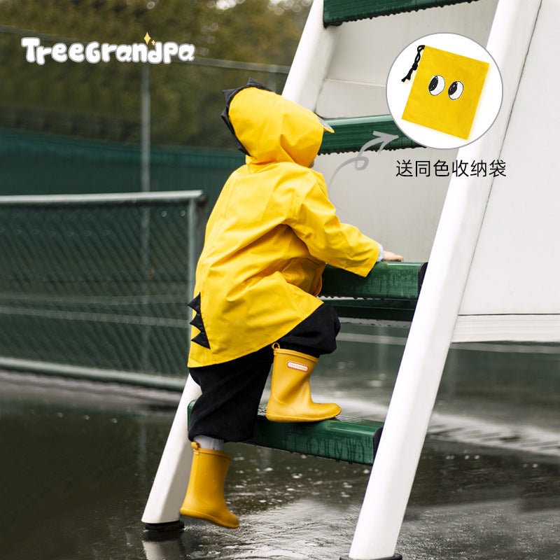 Export Kidsren'S Raincoat Boys And Girls Primary School Students Kindergarten Baby Cartoon Dinosaur Reflective Kidsren'S Poncho - Image 2