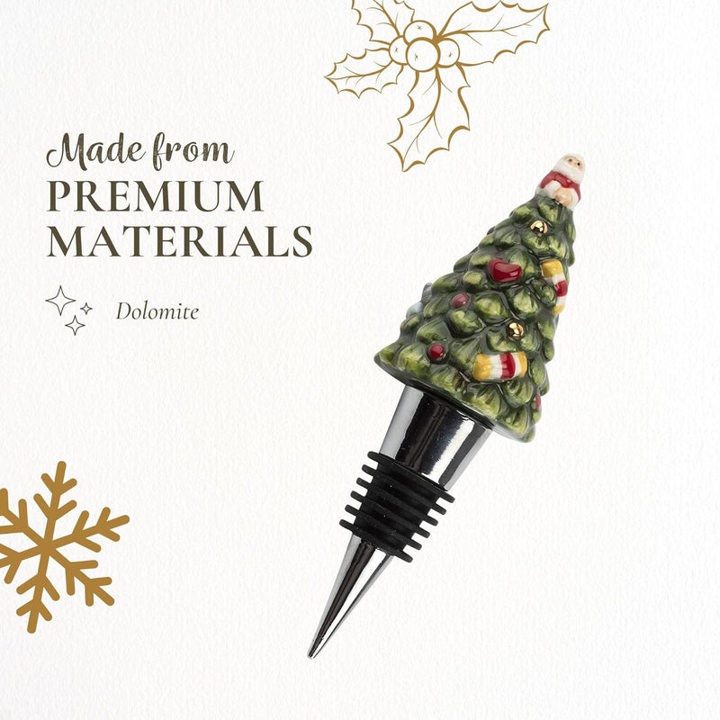 Spode Christmas Tree Tree Figural Bottle Stopper  Beverage  Wine Stopper Ideal Christmas Home Dcor Holiday Wine Tools  Christmas Gift for Wine Lovers  Decorative  Reusable Bottle Stopper - Image 4