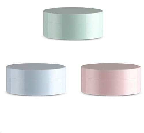 3 قطع حاوية مسحوق فارغة بلاستيكية سعة 5 مل مع علبة إسفنجية بألوان عشوائية