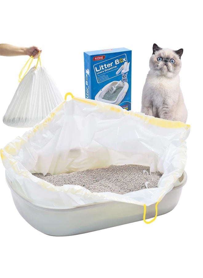 KONE Litter Box Liners Jumbo 45 x 18 inch Heavy Duty Drawstring Bags 20 Count - Image 1