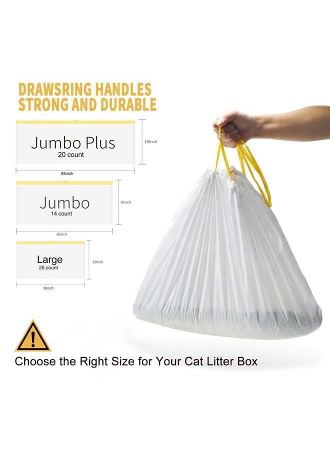 KONE Litter Box Liners Jumbo 45 x 18 inch Heavy Duty Drawstring Bags 20 Count - Image 3