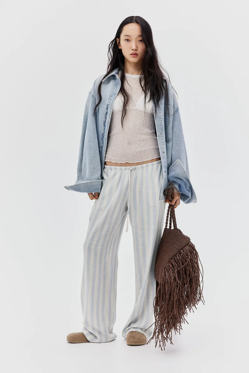 H&M Straight drawstring trousers