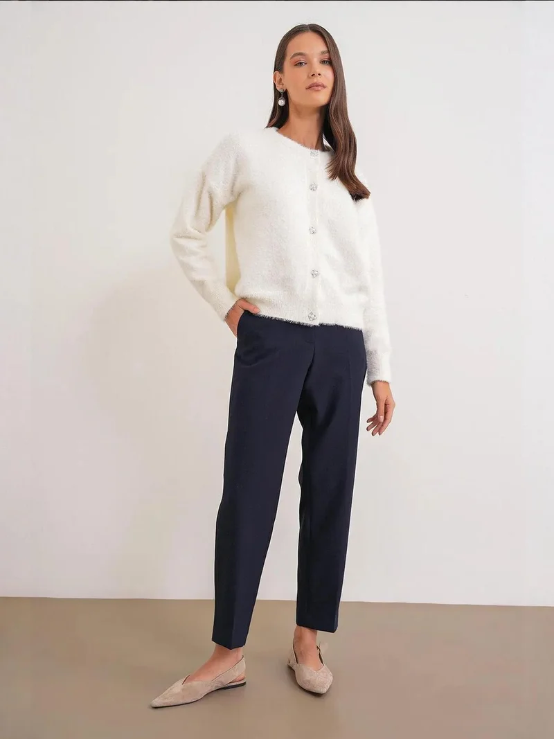 MixRay Mixray Buttoned Oversize Textured Cardigan