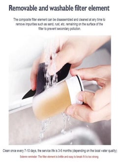 Generic Tap Water Purifier Kitchen Water Purifier Faucet With 4 PCS Replaceable Filters Washable Rust Bacteria Removal Ceramic Percolator Water Filter  - Image 5