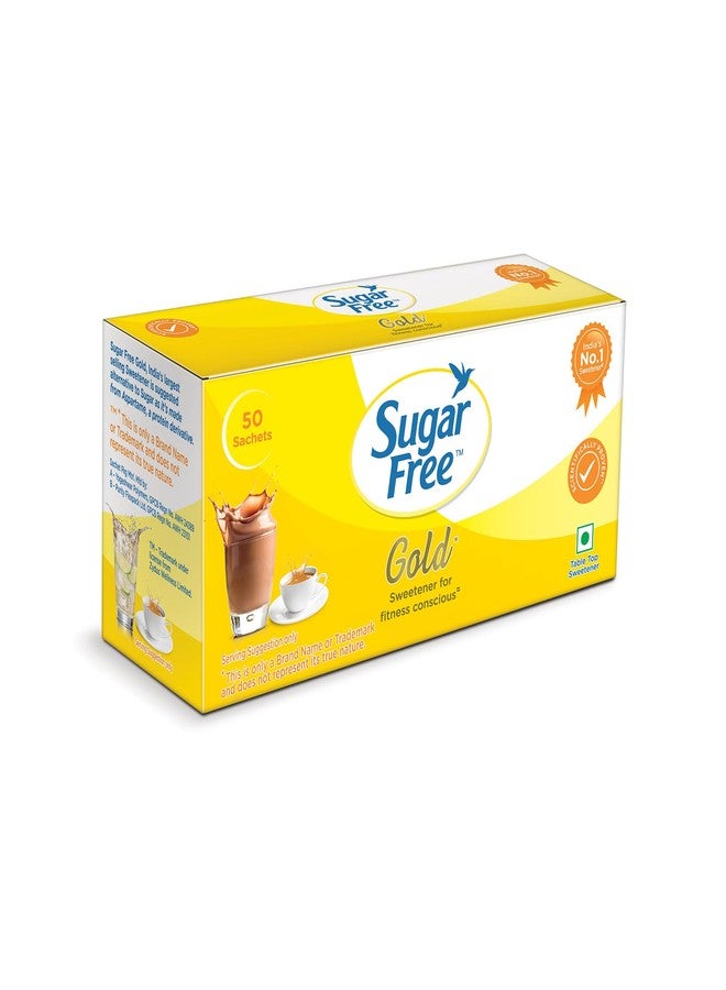 Sugar Free Gold, 50 Sachet India’s No.1 Sweetner| Sweet like Sugar with Low Calories| Scientifically Proven & Tested - Image 1