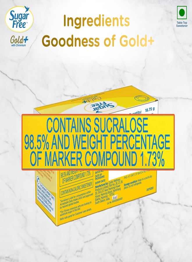 Sugar Free Gold, 50 Sachet India’s No.1 Sweetner| Sweet like Sugar with Low Calories| Scientifically Proven & Tested - Image 2