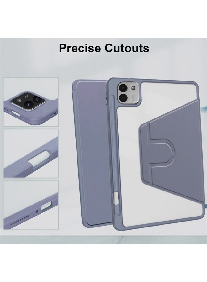 general Case for Honor MagicPad 3 13.3-inch (2025) Tablet Leather Case with Auto Wake/Sleep, 360° Rotating Stand Acrylic Clear Back Cover Built-in Pencil Holder - Image 3