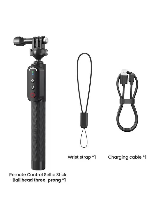 AMAGISN Remote Selfie Stick Bluetooth 5.1 RC Grip 1m Pole For Insta 360 X4 X3 Ace Pro GoPro 13 12 11 10 Smartphones Accessories - Image 1