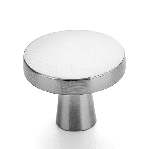 Ravinte 10 Pack Drawer Pulls 1-1/4 Inch Kitchen Cabinet Knobs Brushed Nickel Round Dresser Drawer Knobs Solid Dresser Knobs Drawer Knobs Simple Cabinet Hardware for Cupboard Drawer Pulls - Image 1