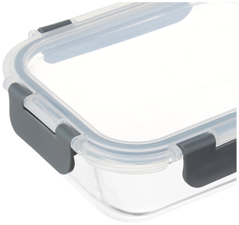 FineDine Food Storage Container - 600ml|Air-Tight Fridge Organizer Case|Glass Box with BPA-Free Locking Lids|Microwave & Freezer Safe|Leak Proof Food Storage Meal Prep Containers-Rectangle - Image 3
