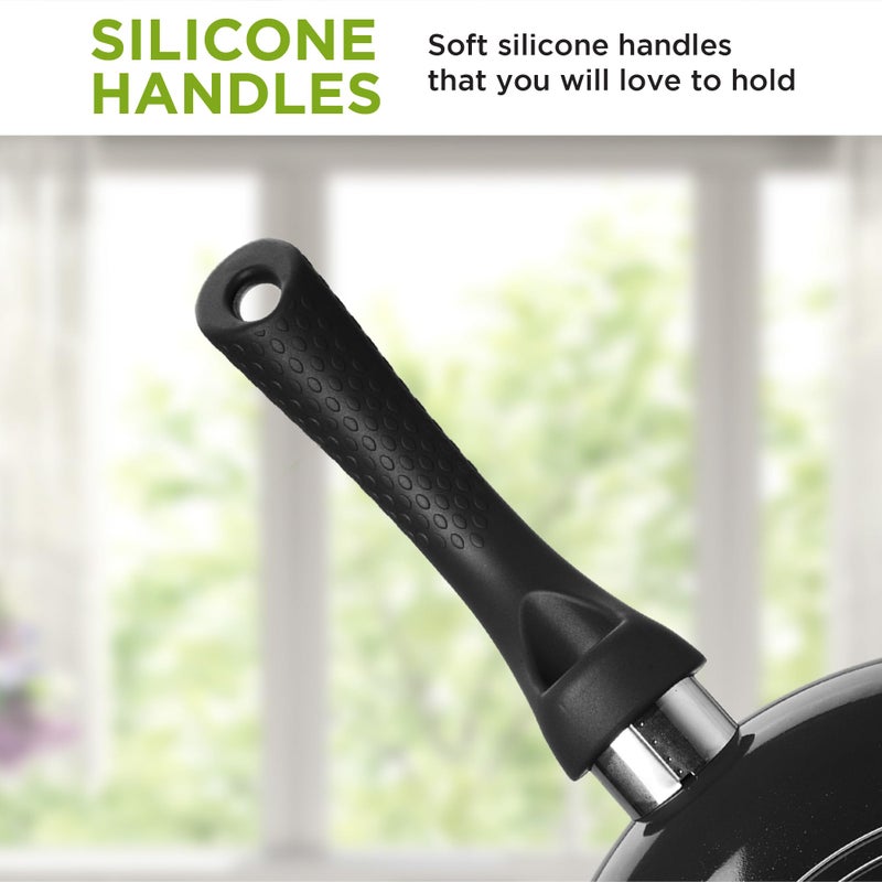 Ecolution Artistry Nonstick Frying Pan, Easy To Clean, Comfortable Handle, Even Heating, Dishwasher Safe Pots and Pans, 8-Inch, Black - Image 5