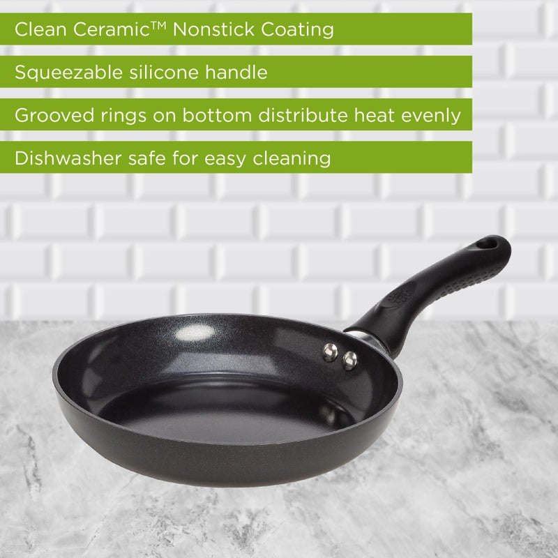 Ecolution Artistry Nonstick Frying Pan, Easy To Clean, Comfortable Handle, Even Heating, Dishwasher Safe Pots and Pans, 8-Inch, Black - Image 2