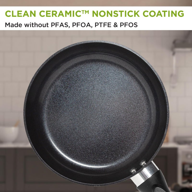 Ecolution Artistry Nonstick Frying Pan, Easy To Clean, Comfortable Handle, Even Heating, Dishwasher Safe Pots and Pans, 8-Inch, Black - Image 4
