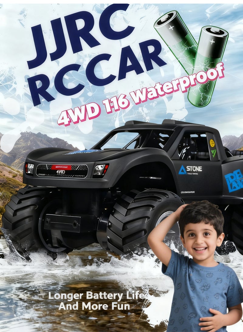 Mi VAZA JJRC Waterproof Monster RC Trucks for Boys, 2.4G Amphibious Rc Car, 1:16 Scale All-Terrain Rc Boat for Boys & Adults, 4WD, 2 Rechargeable Batteries, Perfect 4-12 Year Old Boy Toys Gifts-Orange - Image 1