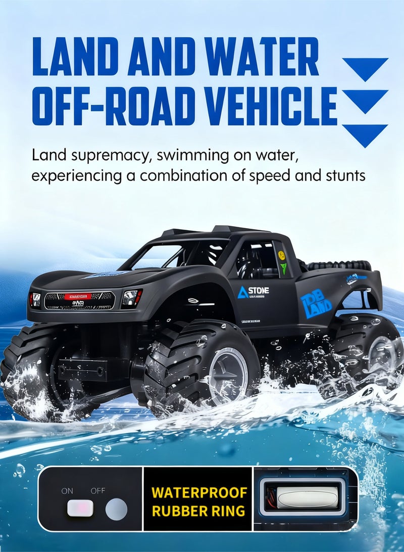 Mi VAZA JJRC Waterproof Monster RC Trucks for Boys, 2.4G Amphibious Rc Car, 1:16 Scale All-Terrain Rc Boat for Boys & Adults, 4WD, 2 Rechargeable Batteries, Perfect 4-12 Year Old Boy Toys Gifts-Orange - Image 2