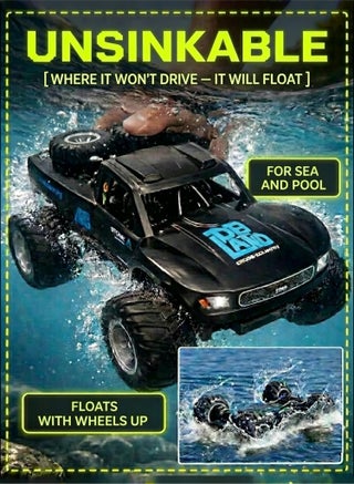 Waterproof Monster RC Trucks for Boys, 2.4G Amphibious Rc Car, 1:16 Scale All-Terrain Rc Boat for Boys & Adults, 4WD, 2 Rechargeable Batteries, Perfect 4-12 Year Old Boy Toys Gifts-Black - view 2