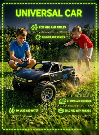 Waterproof Monster RC Trucks for Boys, 2.4G Amphibious Rc Car, 1:16 Scale All-Terrain Rc Boat for Boys & Adults, 4WD, 2 Rechargeable Batteries, Perfect 4-12 Year Old Boy Toys Gifts-Black - view 5