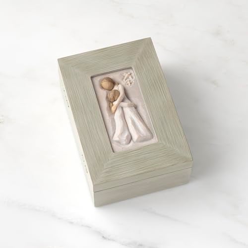Willow Tree Mother and Daughter, Protect and cherish, give wings to fly, A Message of Family Love and Support, Wood Box to hold Jewelry and Keepsakes, Sculpted Hand-Painted Memory Box - Image 5