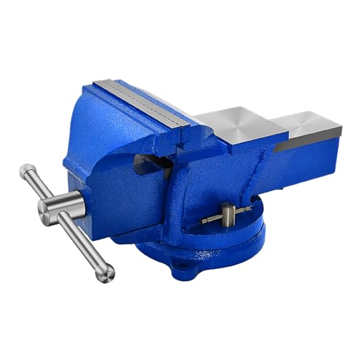 D LIAN DONG Bench Vise Heavy Duty, Table 6" Vise - Locking Base Clamp Cast Steel 360° Swivel Vice with Anvil, Table Clamp Pipe Lock Pliers Base Desktop for Woodworking Cutting Conduit Drilling, Sanding - Image 1