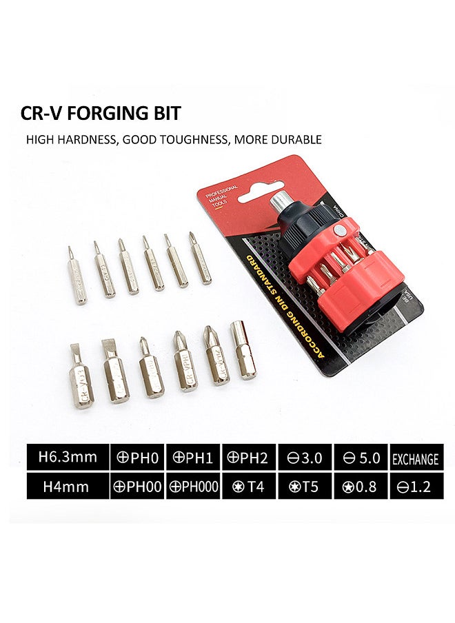 Generic Ratchet Screwdriver 12-in-1 Ratcheting Screwdriver Tool Set Multi Screwdriver Tool All in One Screwdriver Phone Repair Kit  - Image 5