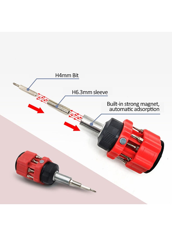 Generic Ratchet Screwdriver 12-in-1 Ratcheting Screwdriver Tool Set Multi Screwdriver Tool All in One Screwdriver Phone Repair Kit  - Image 2