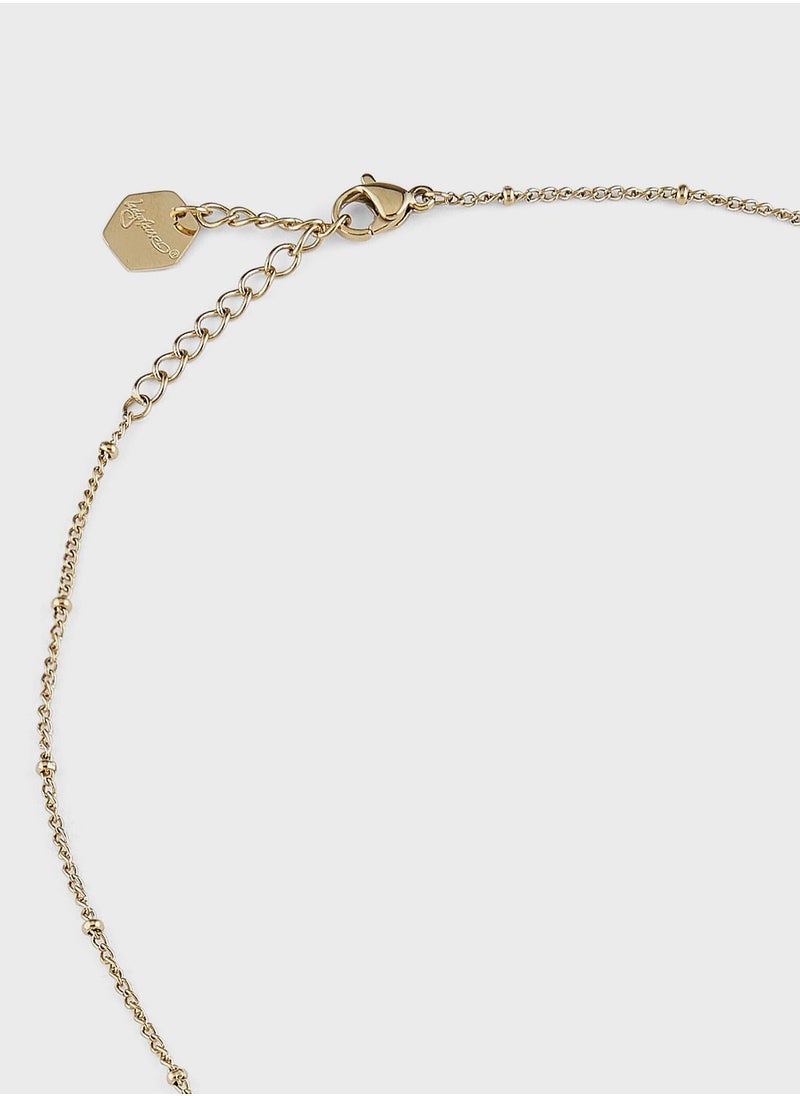 Lady Mauve CHIARA PEARL PENDANT GOLD CHAIN NECKLACE  - Image 3
