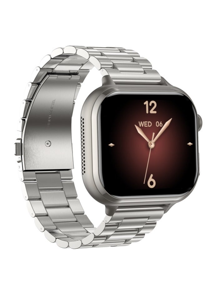 رولستيمي الرجال والنساء الذكية للماء الساعات ، بلوتوث المكالمات ، 1.91 " بوصة عالية الوضوح شاشة تعمل باللمس ، متعددة الأبعاد رصد الصحة ، وضع الرياضة متعددة ، طويلة الأمد عمر البطارية تك 17 الفضة - Image 1