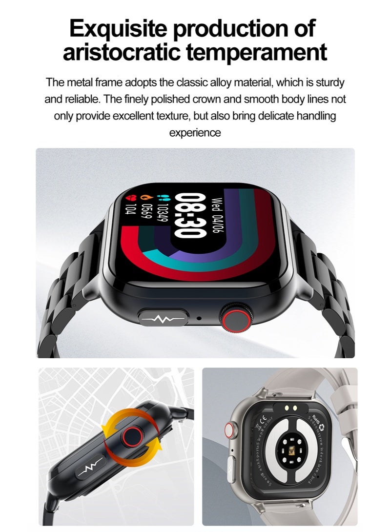 رولستيمي الرجال والنساء الذكية للماء الساعات ، بلوتوث المكالمات ، 1.91 " بوصة عالية الوضوح شاشة تعمل باللمس ، متعددة الأبعاد رصد الصحة ، وضع الرياضة متعددة ، طويلة الأمد عمر البطارية تك 17 الفضة - Image 3