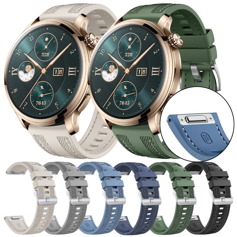 erorex For Honor Watch 4 Pro Push Connector 22Mm Hybrid Nylon Silicone Watch Band(Starlight) - Image 4