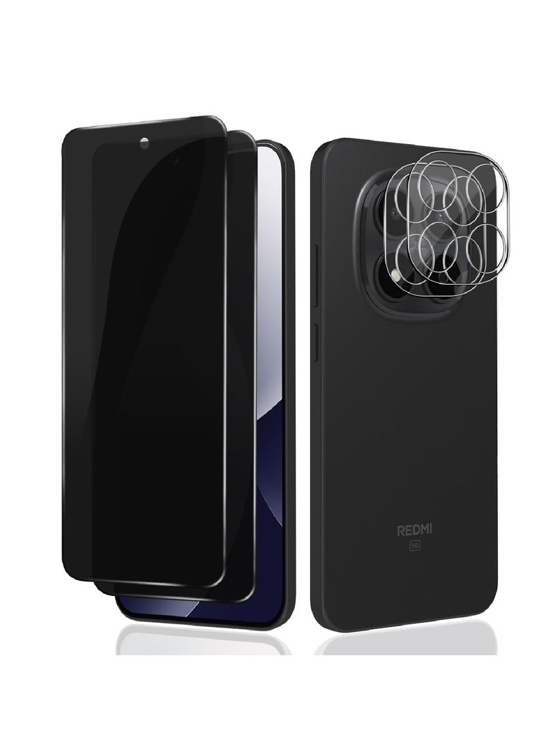 Adando [2+2] Privacy Screen Protectors for Xiaomi Redmi Note 15 Pro 5G for Tempered Glass, Privacy Film and Camera Protection, 9H Hardness, Privacy, Anti-Spy Protective Glass, Anti-Spy (All Black) - Image 1