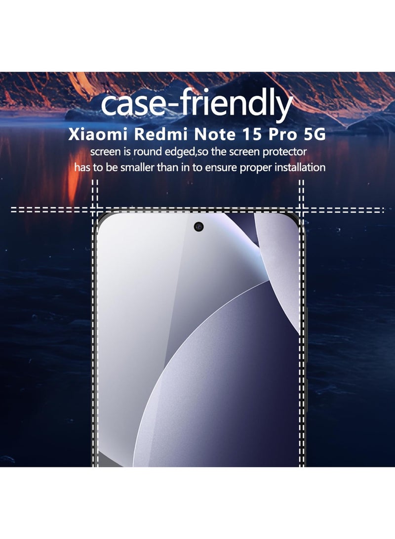 Adando [2+2] Privacy Screen Protectors for Xiaomi Redmi Note 15 Pro 5G for Tempered Glass, Privacy Film and Camera Protection, 9H Hardness, Privacy, Anti-Spy Protective Glass, Anti-Spy (All Black) - Image 2