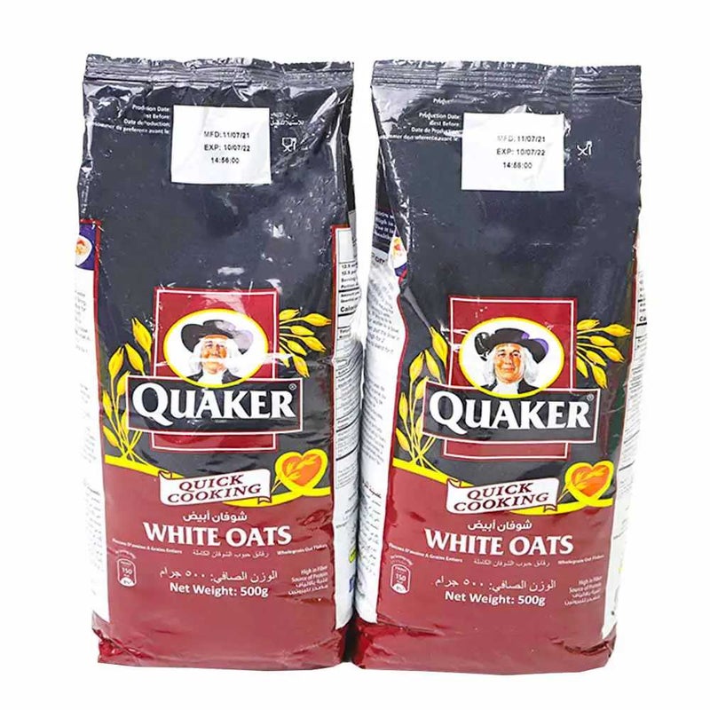 Quaker White Oats - Pack of 2 Pieces 2 x 500Grm