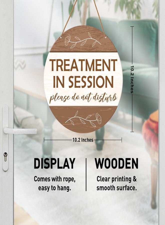 HSNBT Treatment in Session Door Sign, in Session Door Hanging Sign for Therapists Counselor Therapy Office Spa Room Reiki Studio Decor Do Not Disturb Door Sign Rustic Wall Decorations Massage in Session - Image 2