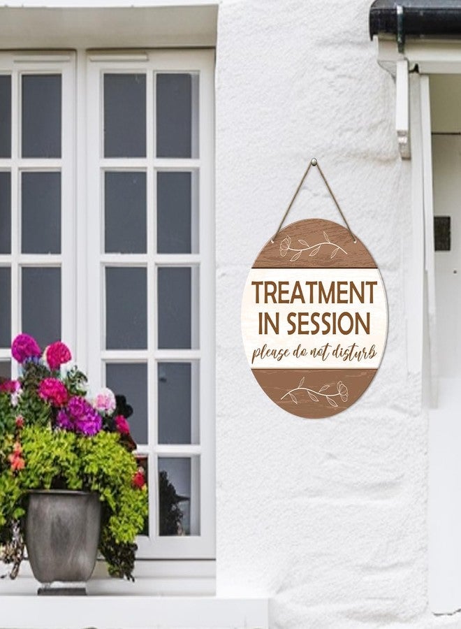 HSNBT Treatment in Session Door Sign, in Session Door Hanging Sign for Therapists Counselor Therapy Office Spa Room Reiki Studio Decor Do Not Disturb Door Sign Rustic Wall Decorations Massage in Session - Image 4